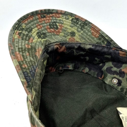 Cappello berretto da campo esercito militare mimetico Flecktarn tedesco vintage 1998 taglia 58 - Foto 7 di 8