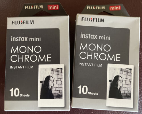 (2) Fujifilm Instax MONO CHROME Instant Film 10 sheets each Use: 3/23 - Afbeelding 1 van 2