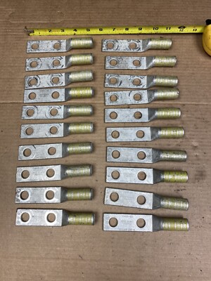 QTY 20 BURNDY COMPRESSION LUGS YELLOW DIE 16 YA29-2N N250