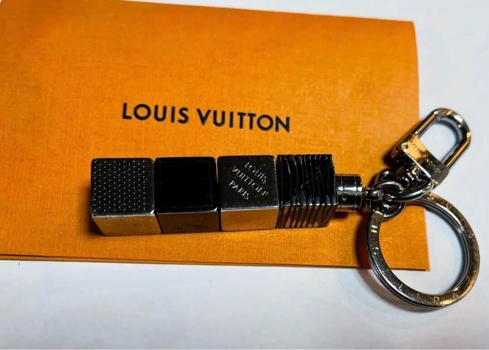 Louis Vuitton Key Ring Bag Charm Porte Cles Cube Silver Metal M67142 eBay