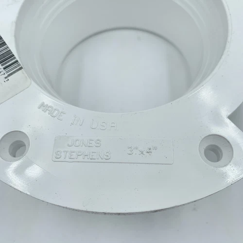 Jones Stephens 3" x 4" PVC Closet Flange C51340R Less Knockout - Picture 3 of 5