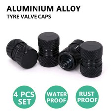 4x SUV Car Tyre Tire Wheel Rims Stem Air Valve Screws Cap Dust Cover Caps Black