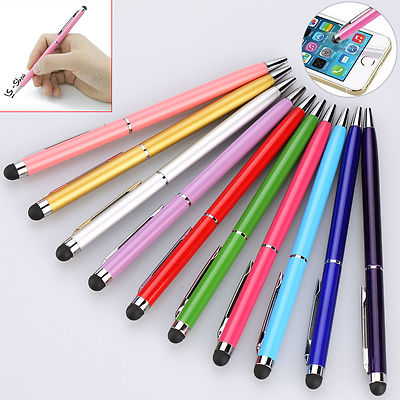 Black Touch Screen Ball Point Pen 2in1 Easy Carrying for Cell