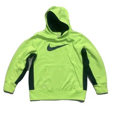 NIKE THERMA-FIT hoodie sweatshirt hooded bright green  gray youth Medium  M