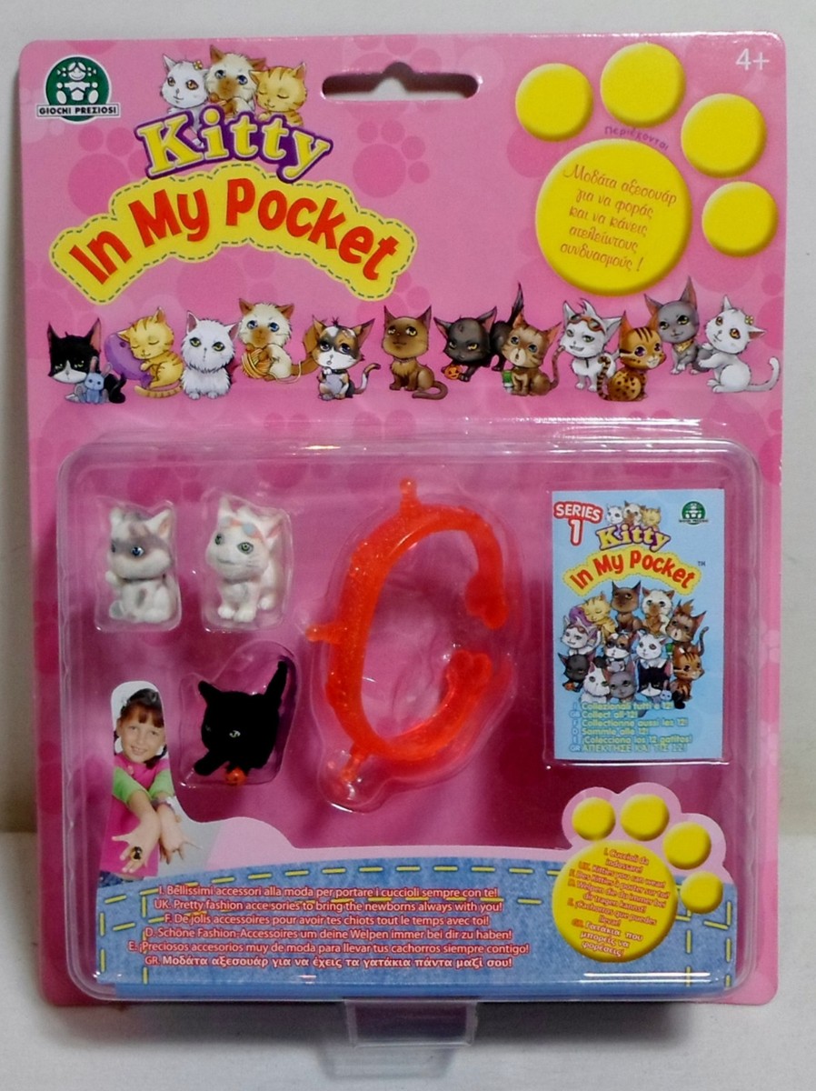 MEG 2008 KITTY IN MY POCKET 3 KITTIES w/ BRACELET SERIES 1