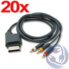 Lot - 20X RCA Composite AV A/V Cable for Microsoft Xbox 360 Slim Original