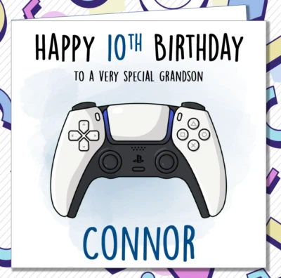 Personalised Birthday Card Gamer PS5 Son Brother Nephew Grandson Gaming /EG