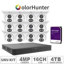 UNIVIEW 16ch 4K EK-BQ2P16UDLT412T4 12x4MP NDAA Audio IP Camera Security Kit