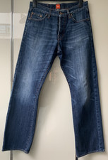Hugo Boss Jeans Straight  Mens W32 L32 Blue Buttons 263 Orange