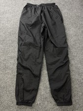 Vintage Nike Track Pants Youth 12-14 Lined Windbreaker Black Ankle Zip 90s