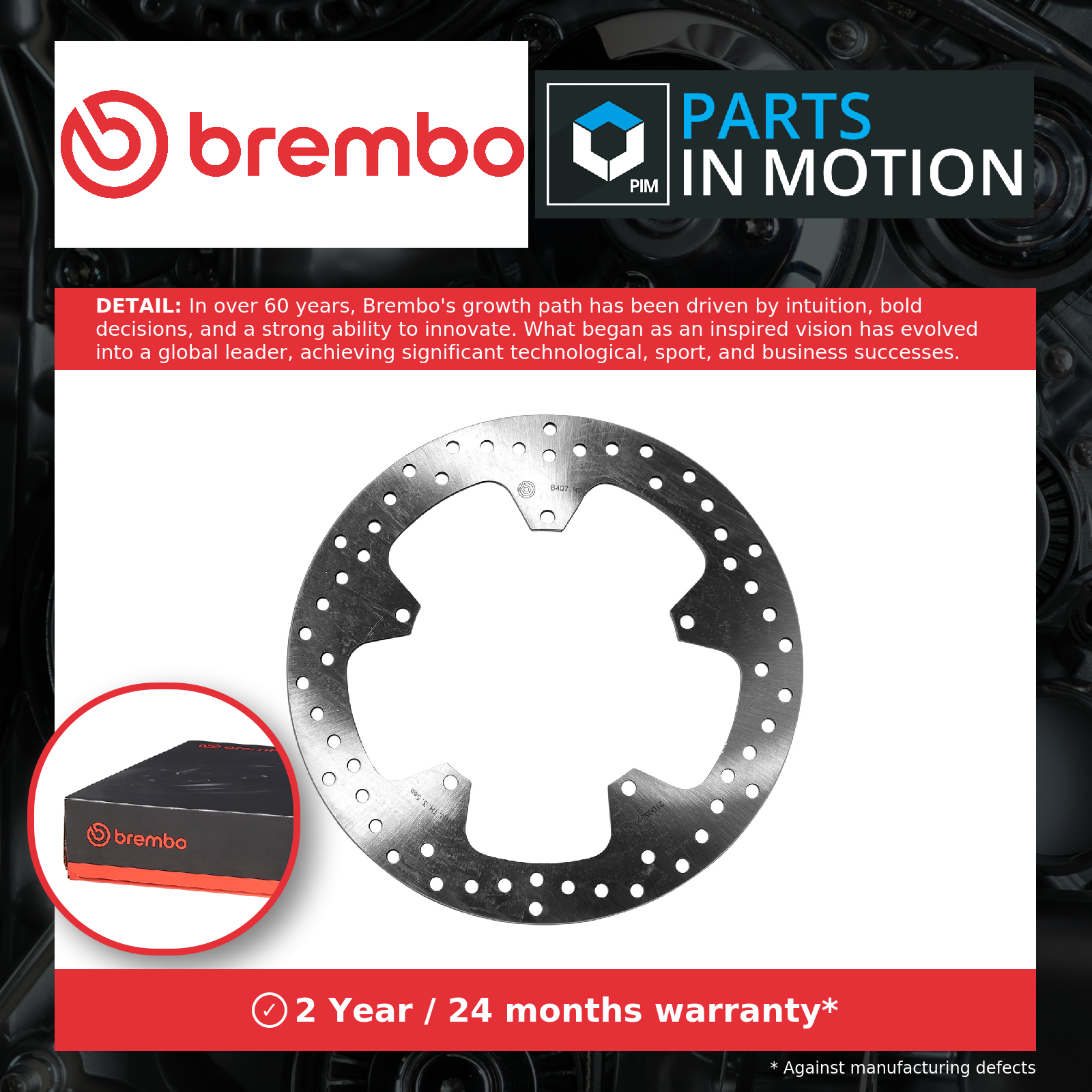 Motorcycle Brake Disc 68B407M9 Brembo Genuine Top Quality Guaranteed New