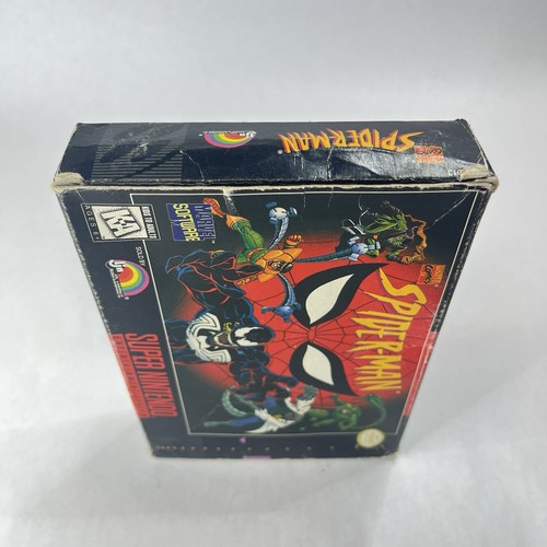 Spider-Man (Super Nintendo SNES) Complete W Poster - Tested - Authentic - Clean - Picture 7 of 12