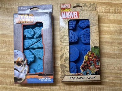Star Wars & Marvel Ice Cube Tray Lot Silicone Character Molds Disney Kitchen Set