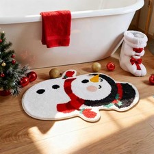 Christmas Bathroom Rugs Cute Snowman Bath Mats for Bathroom Xmas Door Mat wit...