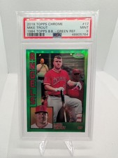 2019 Topps Chrome Mike Trout 1984 Green Refractor 05/99 Angels #17
