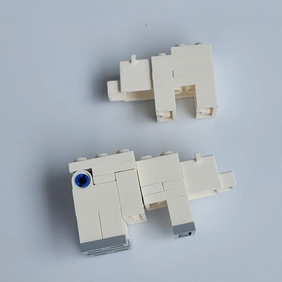 LEGO Minecraft Oso Polar Bien Jugado Animal Ártico Oso Minebear02 con Bebé Cachorro Oso Foto 3 de 4