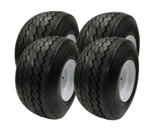 4-Pack 8" 18X8.50-8 18/8.5-8 White Golf Cart Wheels Tires Fit Club Car, Cushm...