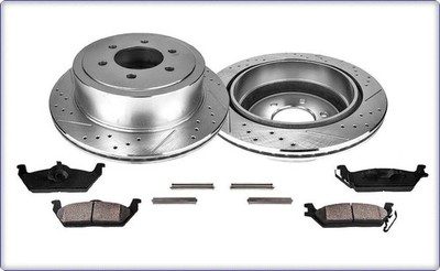 2x Gebohrt Bremsscheiben Bremsklötze Hinten Für Ford F-150 2004-2011