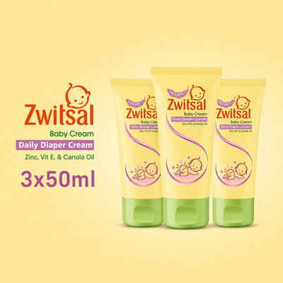 ZWITSAL Baby Daily Diaper Cream With Zinc, Vit E, Canola Oil 50ml x3pcs