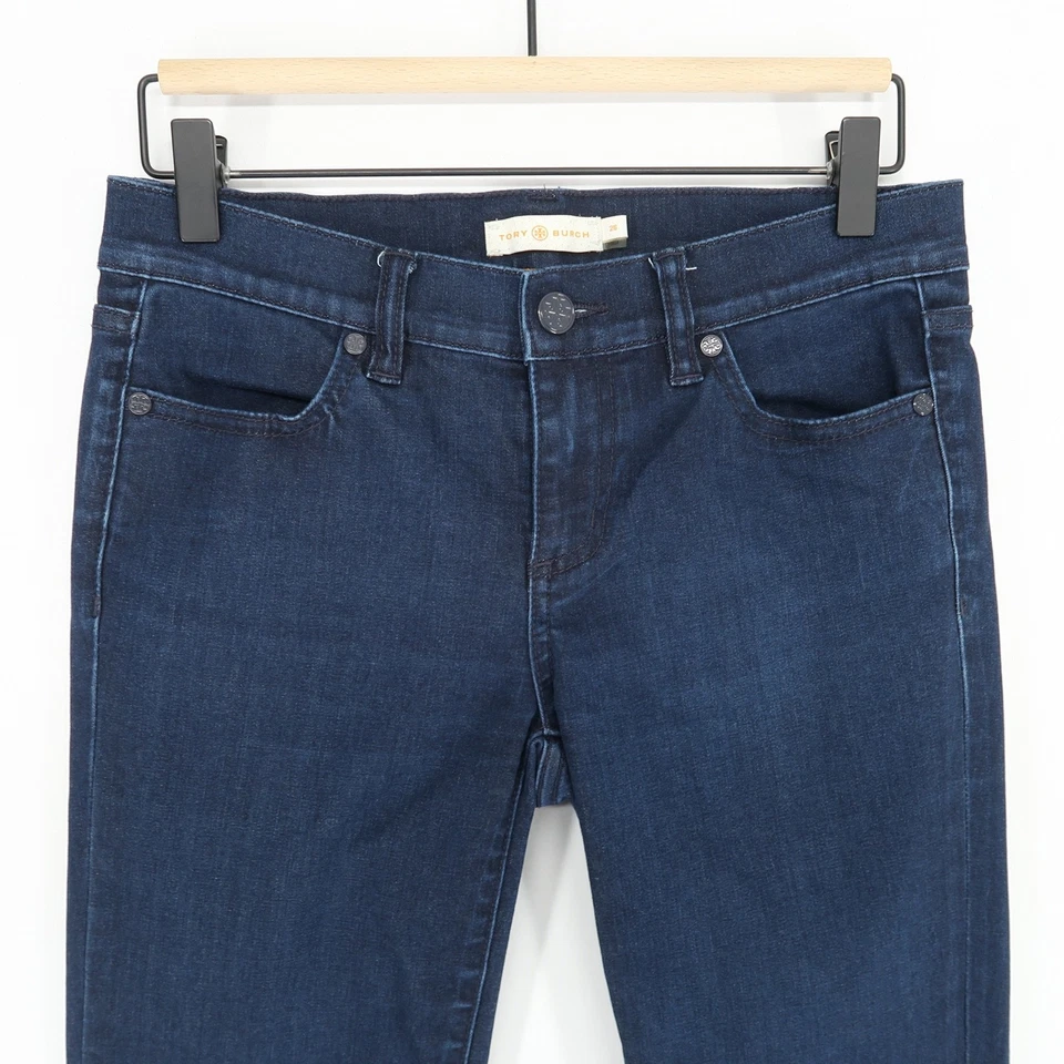 Tory Burch Jeans Womens 26 Blue Dark Wash Legging Skinny Stretch Denim Pants - Image 2 of 4