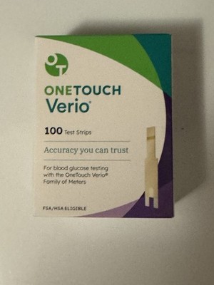 One Touch  VERIO Blood Glucose Test Strips 100CT Exp  02/28/2025 Mint