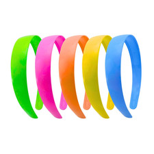 1 Inch Wide Plastic Headbands with Teeth   5 Pack Vibrant Hard Plastic Hairbands