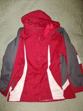 Free Country Radiance Red/Grey Women’s Jacket Medium Full Zip Ski Jacket 