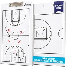 Dry Erase Coaches Clipboard Double-Sided Whiteboard for Basketball