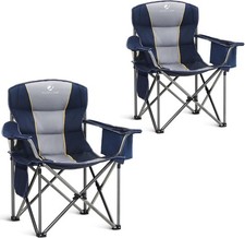 2pk Alpha Camp Heavy Duty Camping Chair 500 Lbs Capacity Oversized Folding Chair