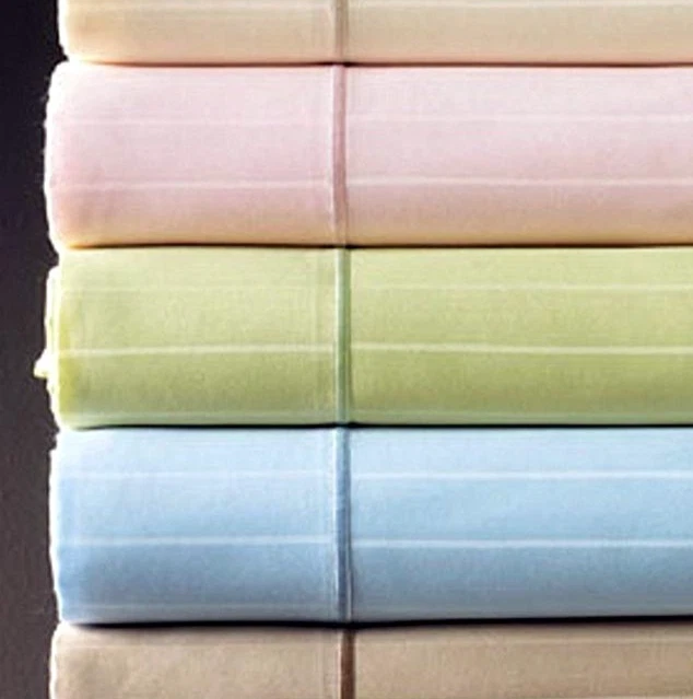 Sferra Marcus Cal King Rayas Verdes 4 PC. Juego de Sábanas 400-TC 100% Algodón Pima Nuevo Foto 2 de 4