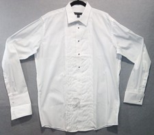 New Joseph  Feiss White Tuxedo Dress Shirt Sz 16/36 Tall French Cuffs Pleated