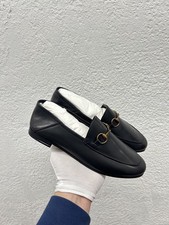 New GUCCI WMNS 5 US 35 EU Slip-On Jordaan Horsebit Loafer Black Leather E9