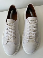 Russell & Bromley White Canvas Trainer Men's 43 Lace Up