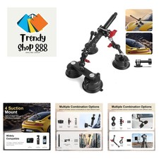 Versatile Camera Suction Cup Car Mount Kit with Telescopic Extension Pole 3...