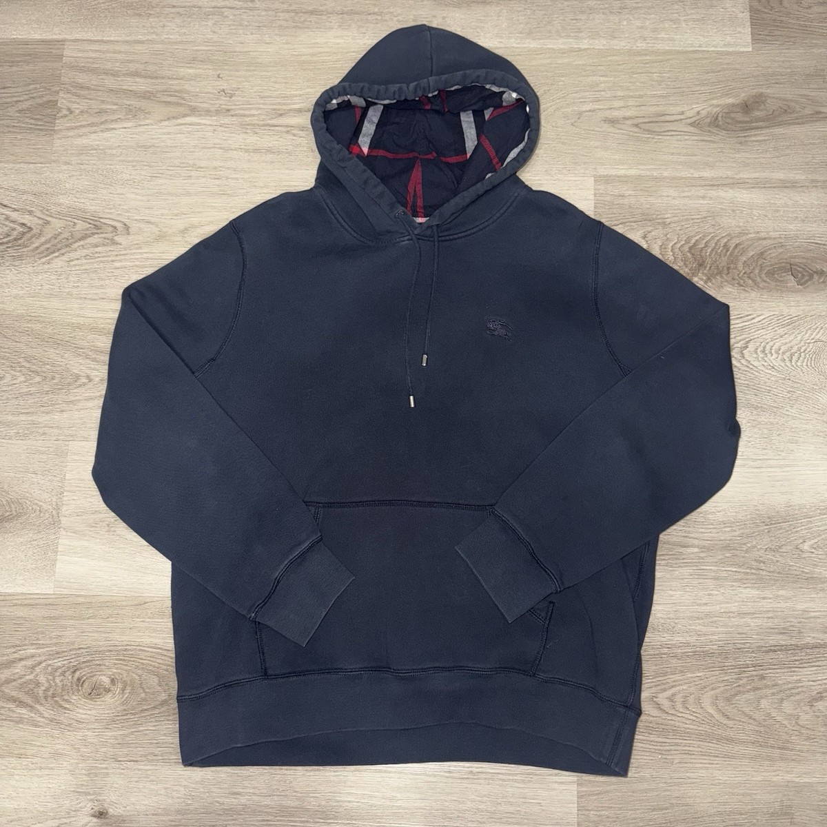 Burberry Embroidered EKD Cotton Blend Hoodie XXL navy PREOWNED | eBay