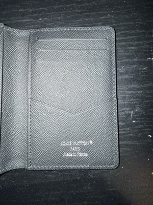 ま*く様 LOUIS VUITTON‼️タイガ　ブラック　レザーケース Louis Vuitton Taiga Leather Pocket Organizer Black. Excellent
