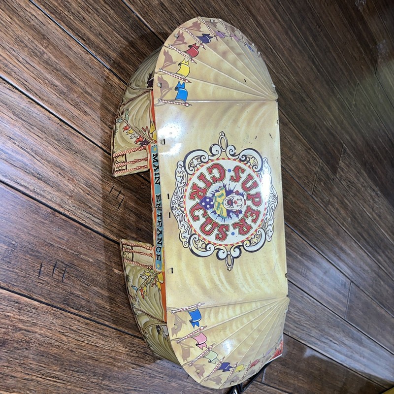 Rare Vintage 1950s Marx Super Circus Tin Tent And Sideshow Stage