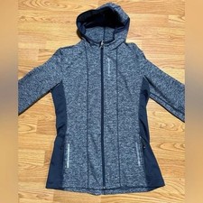 Brooks Utopia Equilibrium Technology Medium Full Zip Running Hoodie Jacket Navy