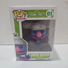 Funko Pop Sesame Street #01 Super Grover W/ Protector!