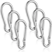 6 Pcs Aluminum Flag Clips Heavy Duty Flagpole Rings Snap Hooks for Grommeted Fla