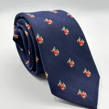 FR Ferrell Reed Handmade Silk Wool Tie Santa Christmas Tree England Mens Holiday