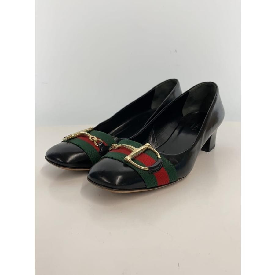 GUCCI Pumps Heel Horsebit Sherry Line Leather Black EU37.5/US7.5 113333c thumbnail 20