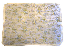 Vintage 1978 Dundee Baby Comforter Quilt Blanket Yellow Bear Bunny Cat 32 x 43