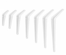 White Heavy Duty Shelf Brackets Metal Wall Mounted Shelving Support L Shape
