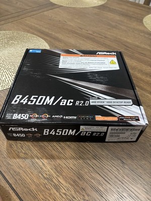 ASRock B450M/ac R2.0 Micro ATX Motherboard AMD Socket AM4 DDR4 HDMI USB3.2