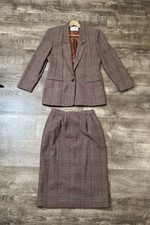 Vintage 70s Plaid Wool Skirt Suit by Spitalnick Womens size 10 EUC