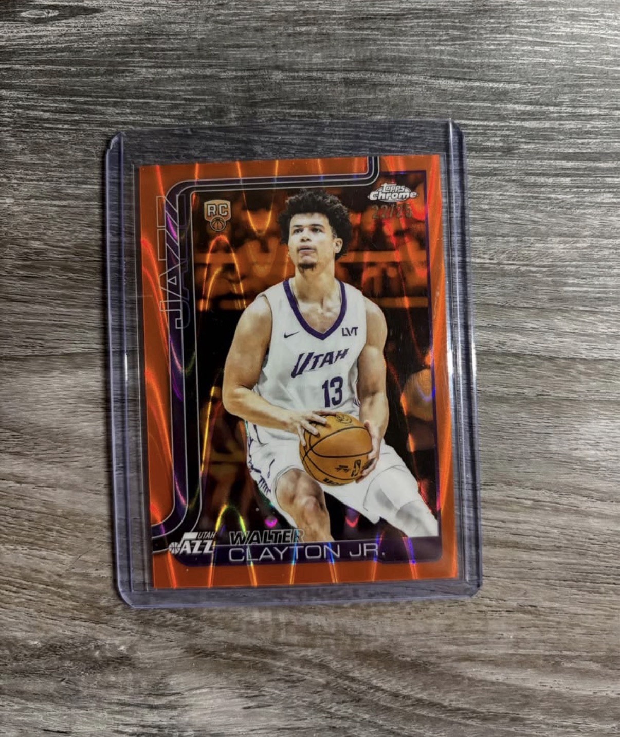 2025-26 Topps Chrome Walter Clayton Jr. #268 RC Orange Raywave Refractor /25