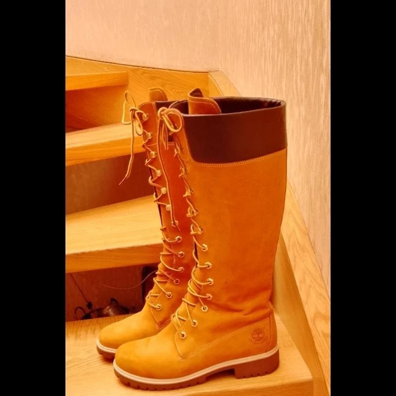 Women Timberland Boots Orange Suede 38 #NYB4 - Bild 2 von 4