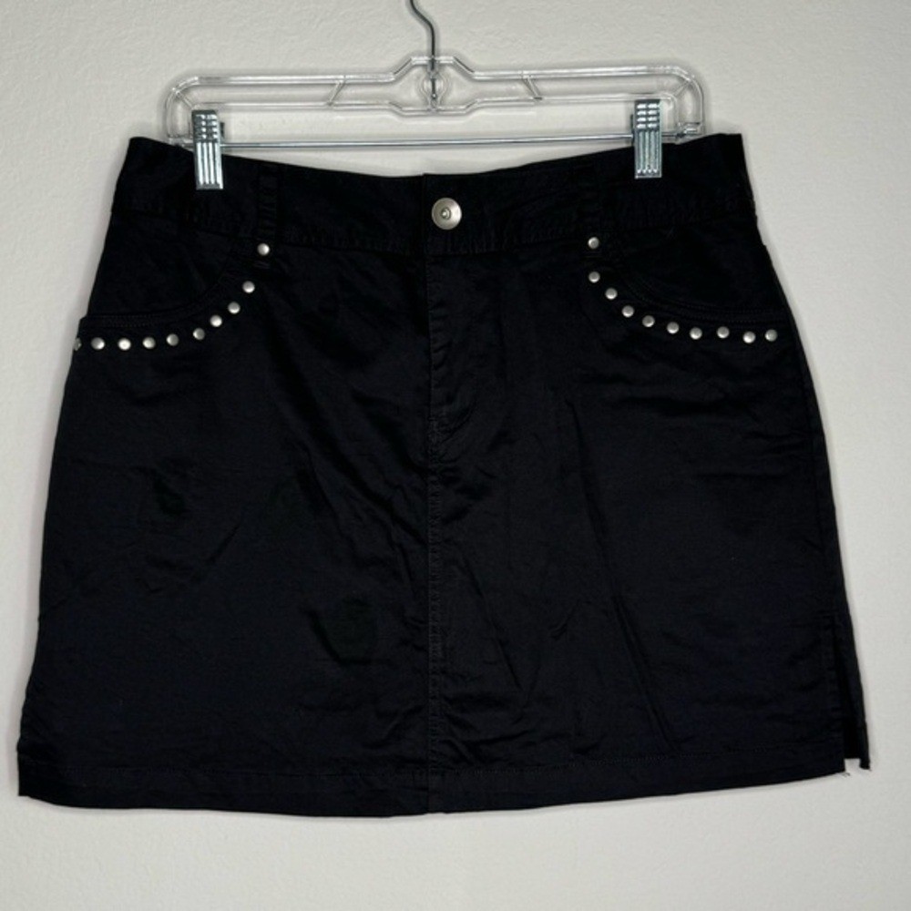 Bamboo Traders Black Solid Chic Mini Skort- Sz 10 - image 1