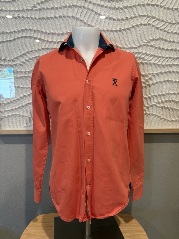 Vicomte A. (aka Vicomte Arthur) men's Sz XS Peach LS button-down shirt